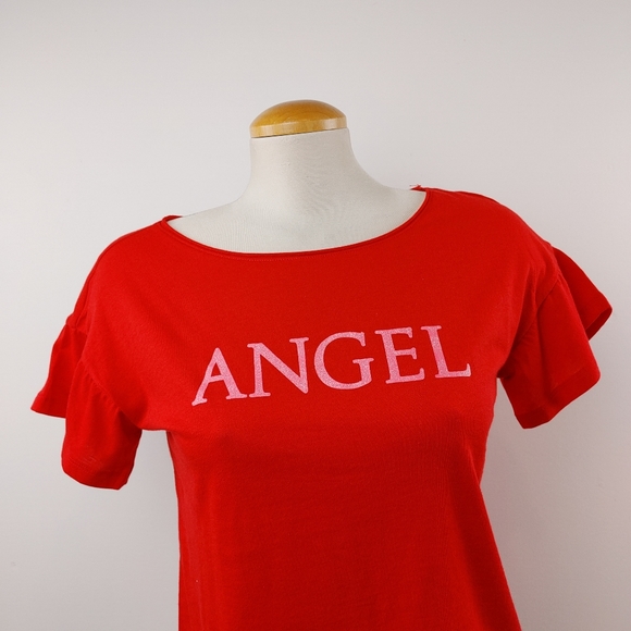 VICTORIA SECRET | NWT Red & Pink Ruffle Short Sleeve - Picture 8 of 9